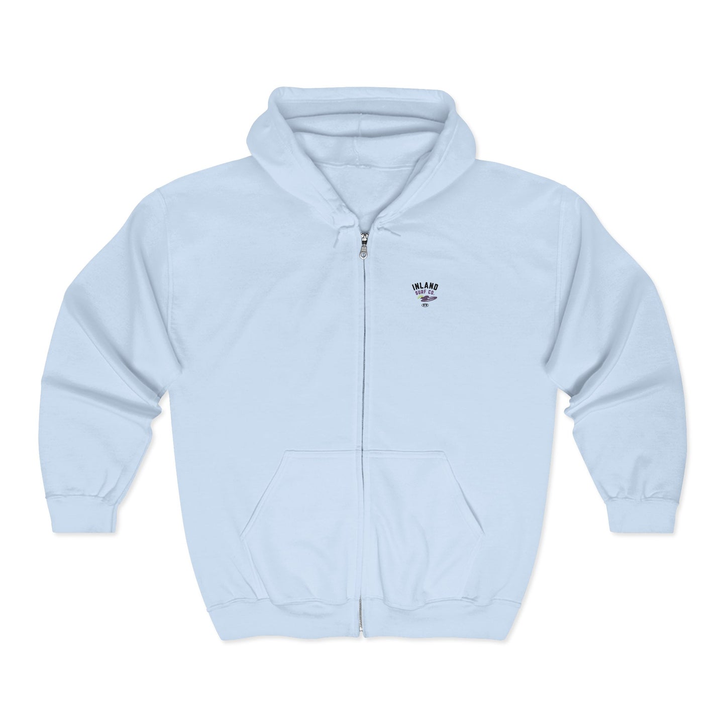 Inland Surf Co. Zip Hoodie — 'Off The Deck' Retro Surf Graphic