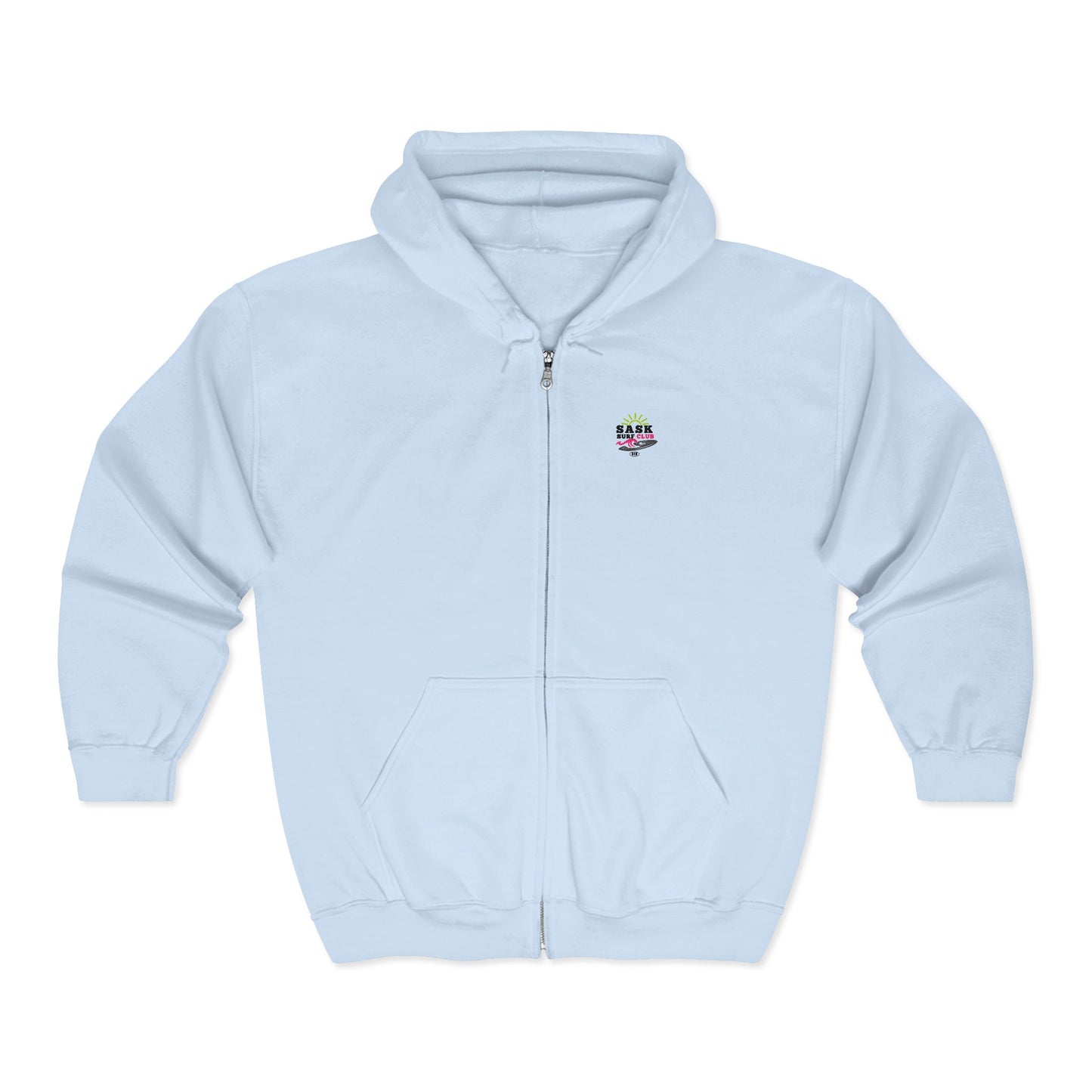 Sask Surf Club Zip Hoodie — 'Off The Deck' Retro Surf Graphic