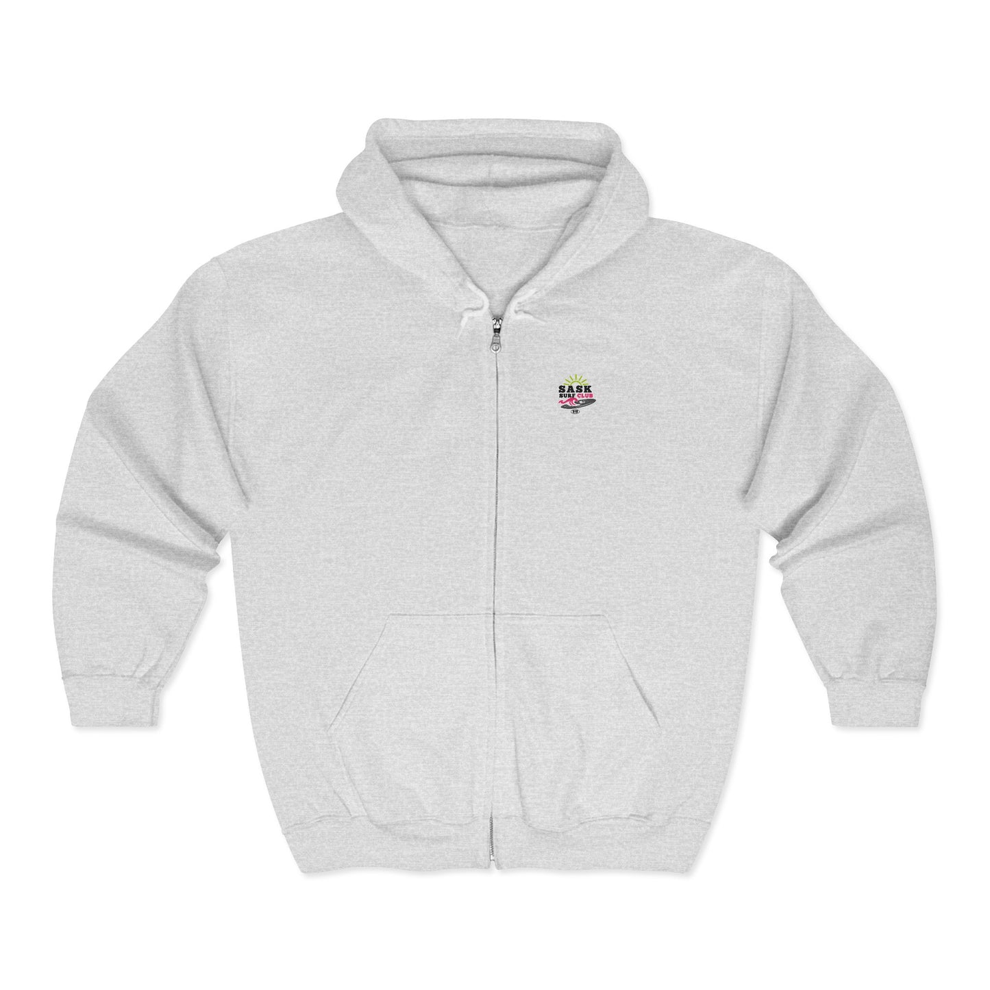Sask Surf Club Zip Hoodie — 'Off The Deck' Retro Surf Graphic