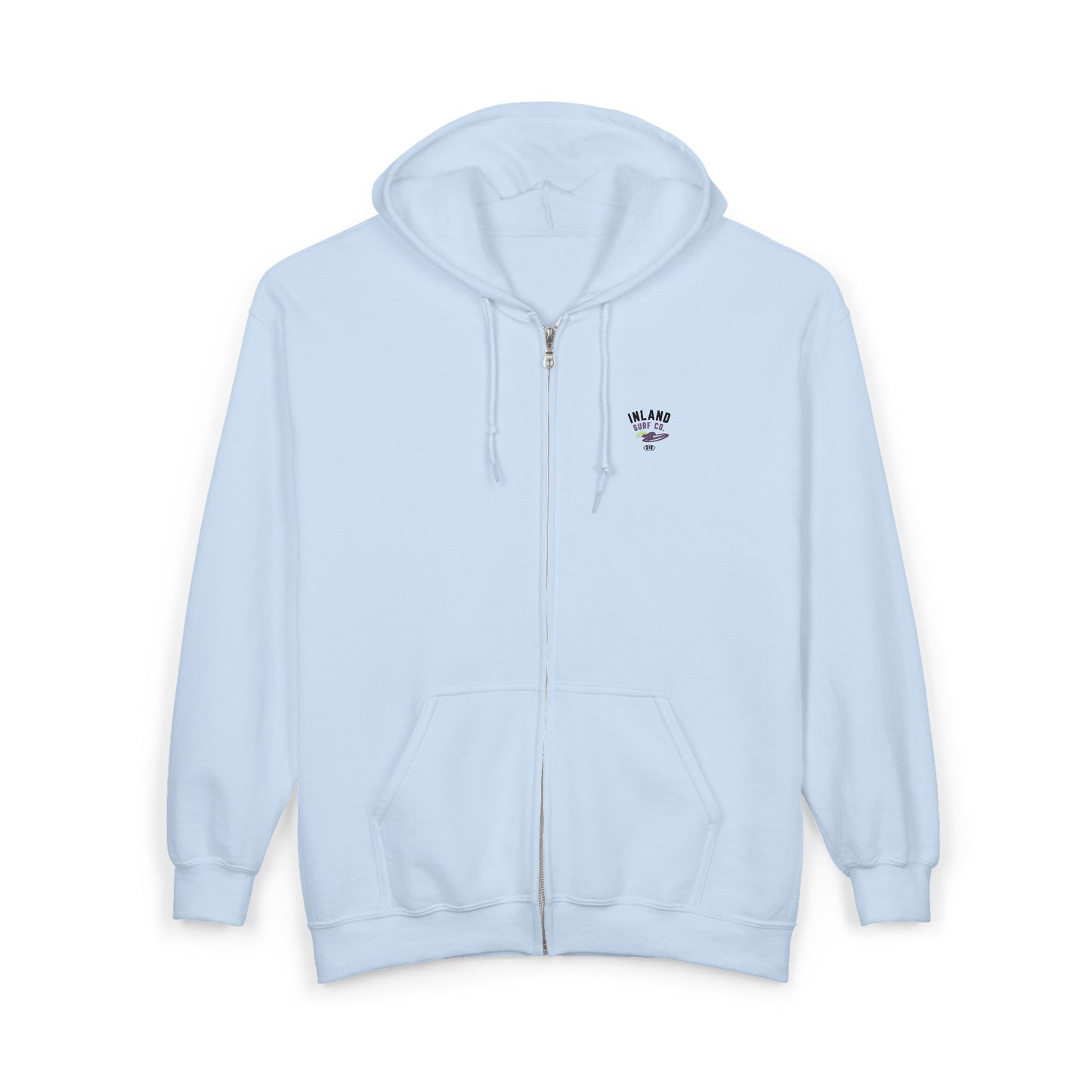 Inland Surf Co. Zip Hoodie — 'Off The Deck' Retro Surf Graphic