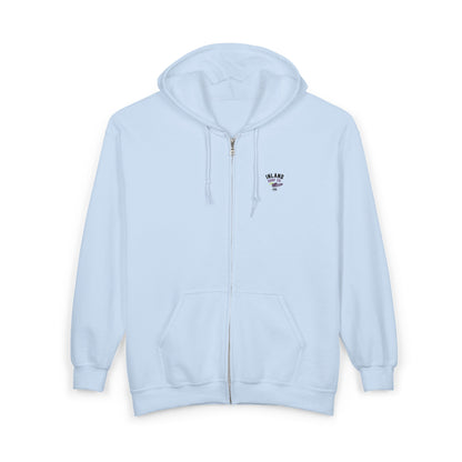 Inland Surf Co. Zip Hoodie — 'Off The Deck' Retro Surf Graphic