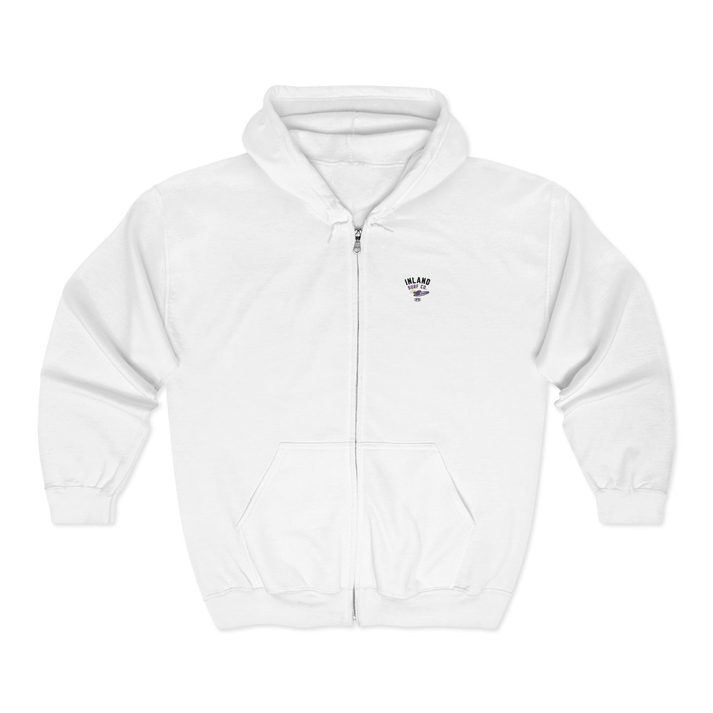 Inland Surf Co. Zip Hoodie — 'Off The Deck' Retro Surf Graphic