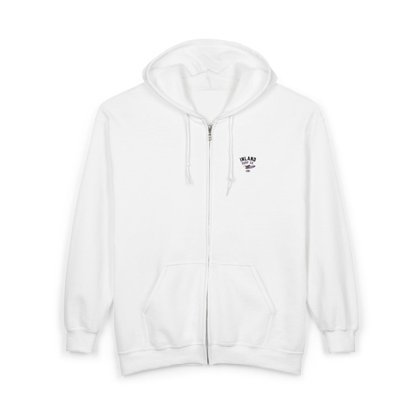 Inland Surf Co. Zip Hoodie — 'Off The Deck' Retro Surf Graphic