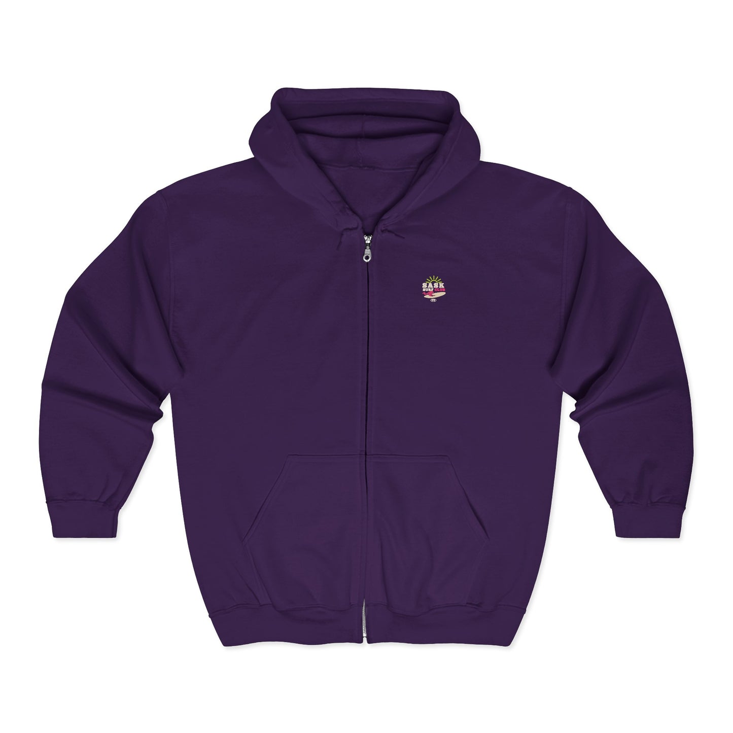 Sask Surf Club Zip Hoodie – Retro Beach Surfboard Design