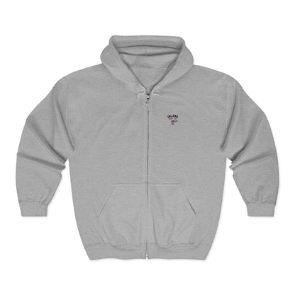 Inland Surf Co. Zip Hoodie — 'Off The Deck' Retro Surf Graphic