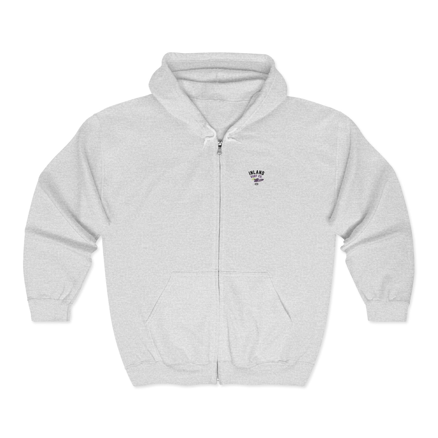 Inland Surf Co. Zip Hoodie — 'Off The Deck' Retro Surf Graphic