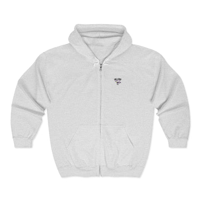 Inland Surf Co. Zip Hoodie — 'Off The Deck' Retro Surf Graphic