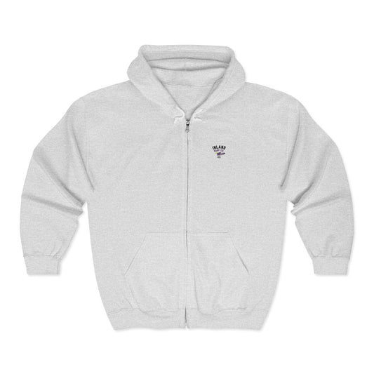 Inland Surf Co. Zip Hoodie — 'Off The Deck' Retro Surf Graphic