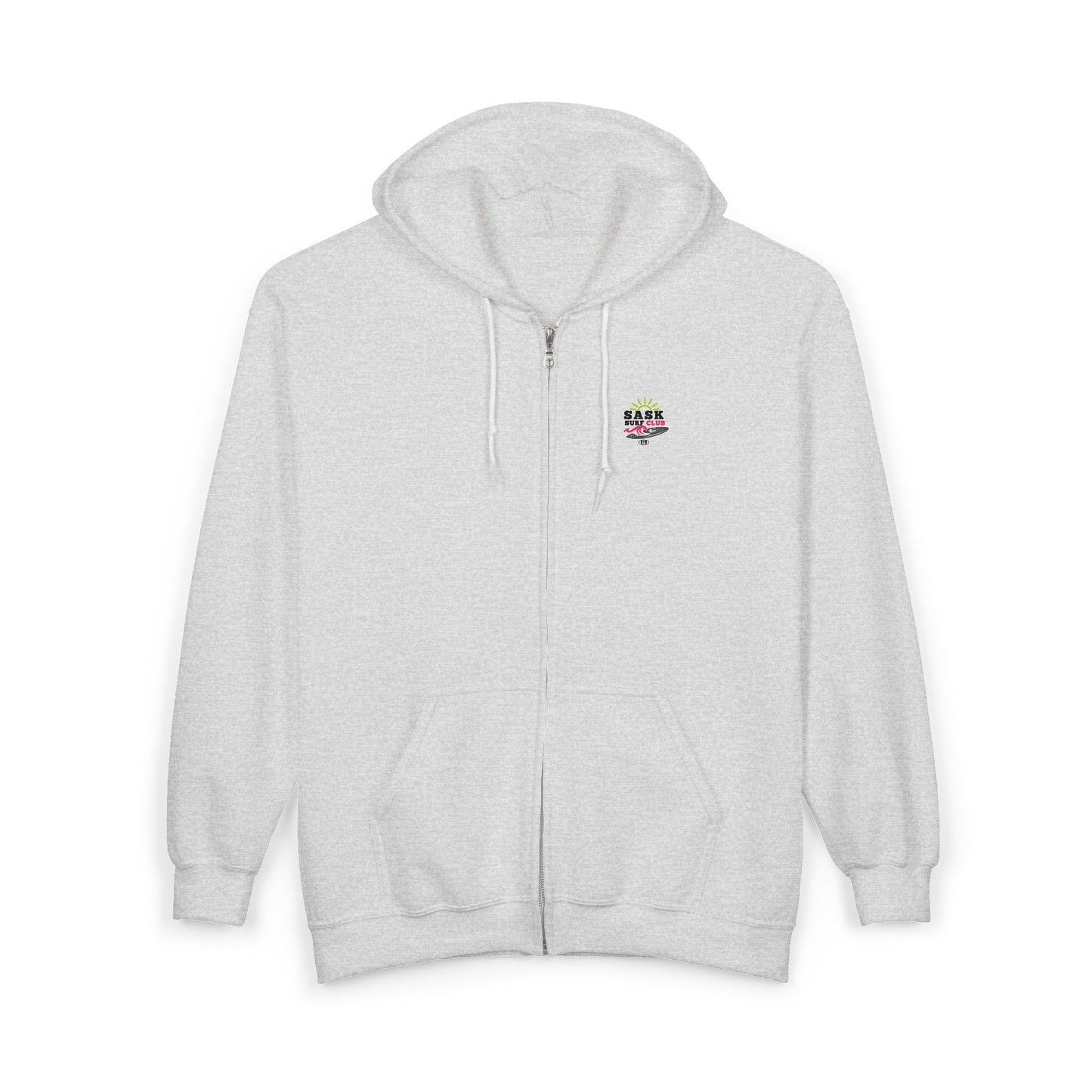 Sask Surf Club Zip Hoodie — 'Off The Deck' Retro Surf Graphic